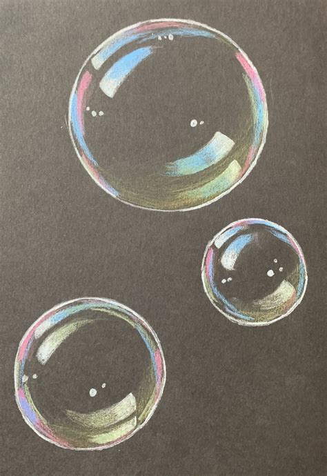 Bubbles | Pencil art drawings, Black paper drawing, Color pencil art