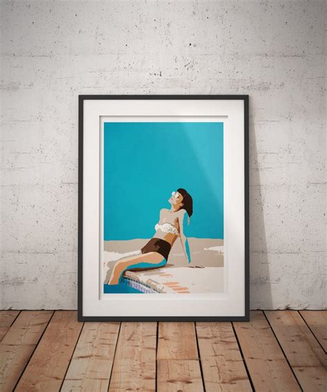 Swimming Pool Print Swimming Pool Art Pin up Girl Print - Etsy