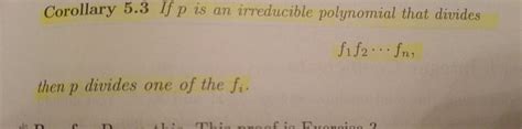 Solved If p is an irreducible polynomial that divides f_1 | Chegg.com