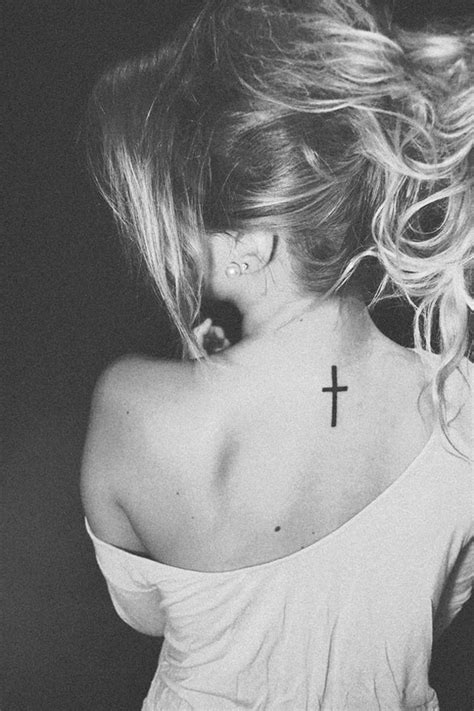 Small Cross on Back Tattoo | Best tattoo design ideas