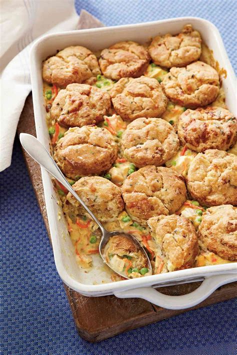 Chicken Pot Pie with Bacon-and-Cheddar Biscuits Recipe