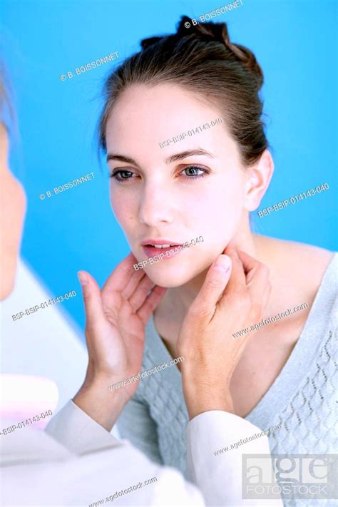 WOMAN PALPATING LYMPH NODE, Stock Photo, Picture And Royalty Free Image ...