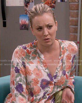 Penny’s orange and purple floral blouse on The Big Bang Theory | Purple floral blouse, Floral ...