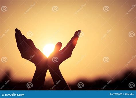 Silhouette of female hands stock photo. Image of freedom - 47265820
