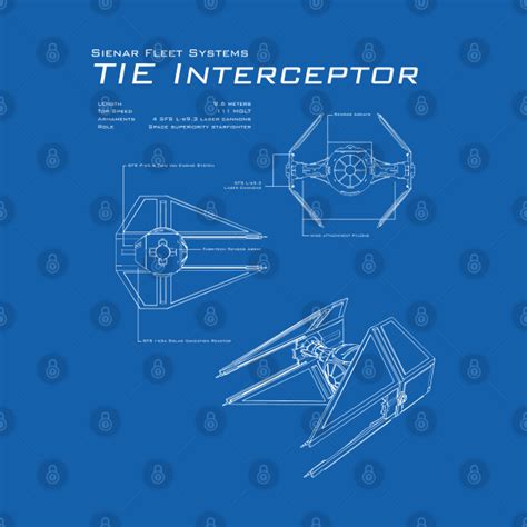 TIE Interceptor Blueprints - Star Wars - Tapestry | TeePublic