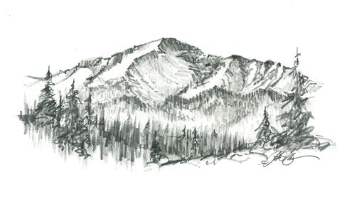 Mountain Pencil Sketch at PaintingValley.com | Explore collection of Mountain Pencil Sketch