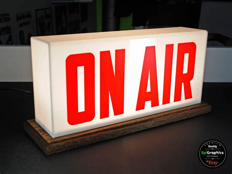 On Air or Personalized decorative sign / Acrylic & Oak Lightbox with ...