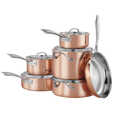 Cuisinart Copper Tri-Ply Stainless Steel 11-Piece Cookware Set CTPG-11PC - Walmart.com - Walmart.com