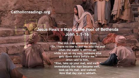 Jesus Heals a Man at the Pool of Bethesda - John 5:1-16 - Bible Verse ...