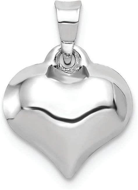 Amazon.com: Finejewelers 14k White Gold Puffed Heart Charm: Jewelry