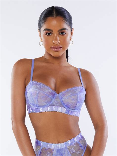 Watercolor Tie Dye Unlined Lace Strapless Bra in Blue & Purple | SAVAGE X FENTY