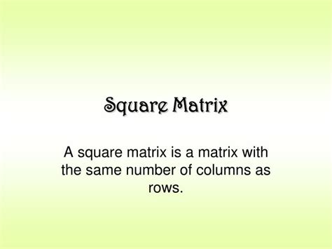 PPT - Square Matrix PowerPoint Presentation, free download - ID:4476765