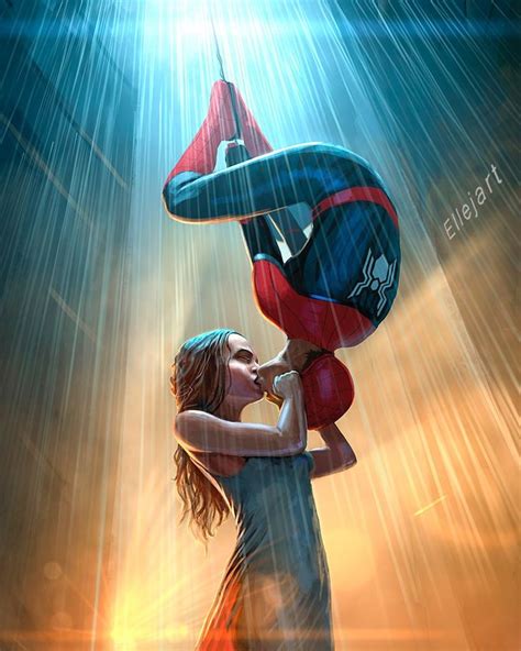 Love Story..#dontspoilfarfromhome......#spidermanfarfromhome #kiss #mcu ...