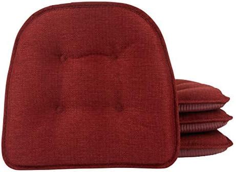 Klear Vu 414307-289P Omega Gripper Tufted Furniture Safe Non-Slip Dining Chair Cushion, 4 Pack ...