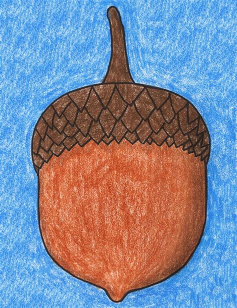 Straightforward Find out how to Draw an Acorn Tutorial and Acorn ...