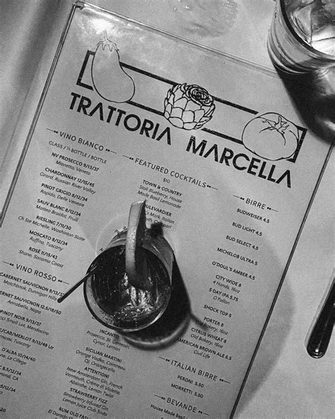 Menu at Trattoria Marcella restaurant, St. Louis, Watson Rd