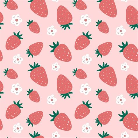 Cute strawberry seamless pattern. | Dibujos, Fondos para iphone, Fondos ...