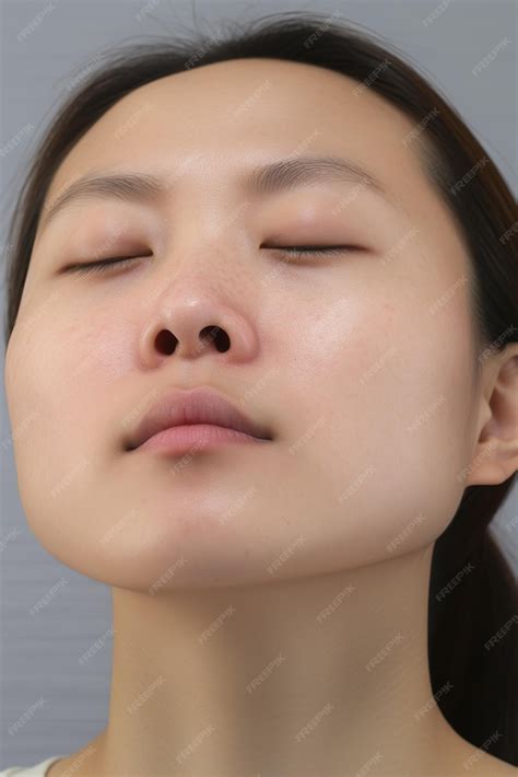 Premium AI Image | Woman with atopic eczema closeup on cheek face skin problem