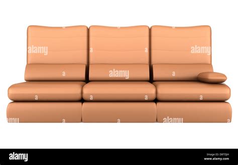 modern brown leather couch isolated on white Stock Photo - Alamy