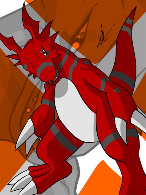 Guilmon X-Antibody artwork by me! : r/digimon