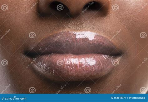 Perfect Plump Lips of Black Woman after Filler Injections Stock Image - Image of beautiful, girl ...