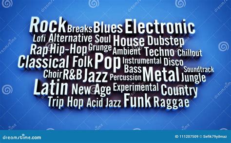 Conceptual 3D Music Genres Background Theme Stock Illustration - Illustration of backgorund ...