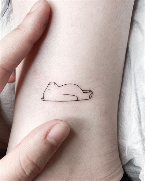 Fine line moody bear by @firstjing - Tattoogrid.net