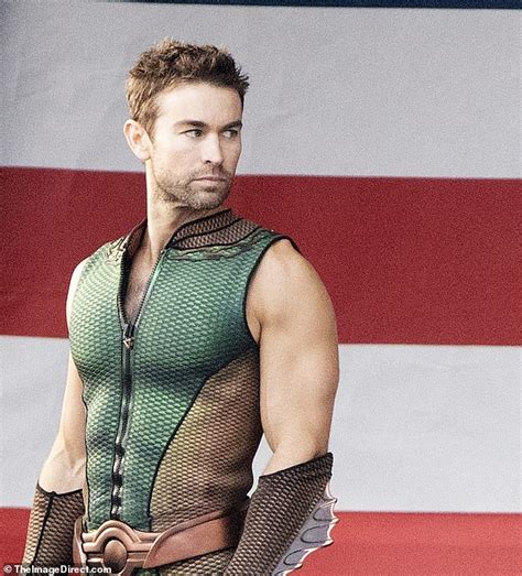 Chace Crawford showcases his heavily muscled arms while filming The ...