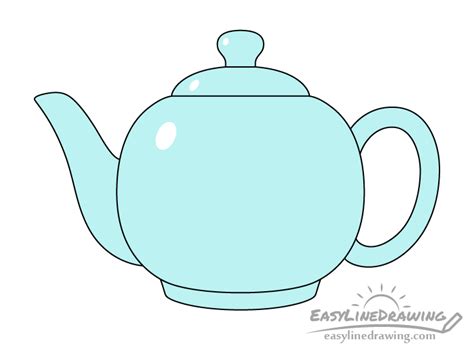 How to Draw a Teapot Step by Step - EasyLineDrawing