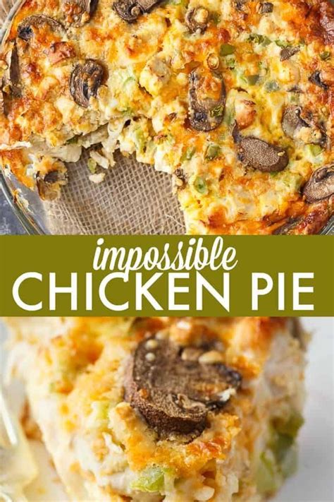 Impossible Chicken Pie - A delicious vintage meal for your family! This easy chicken pie bakes ...