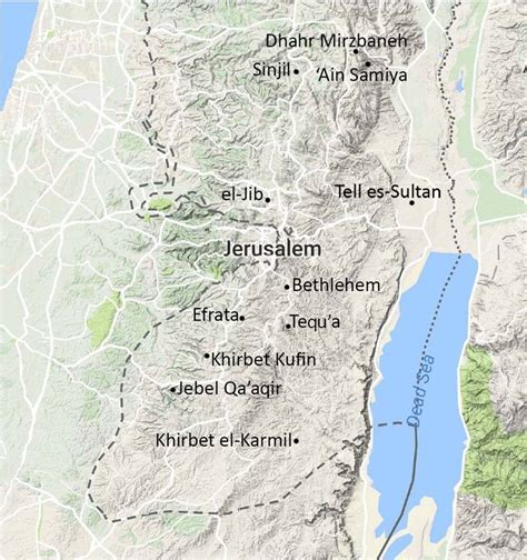 Map of Central Hills and Judean Hills with cemeteries quoted in the text. | Download Scientific ...