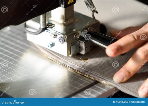 Leather Crafting Concept with Leather Engraving Machine, Close-up Stock Photo - Image of ...