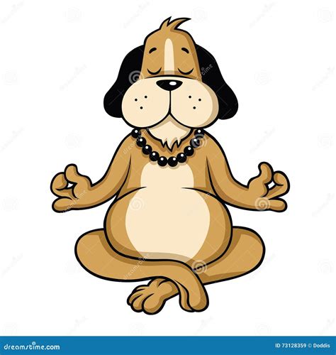 Dog Meditation Cartoon Character Stock Vector - Illustration of brown, design: 73128359