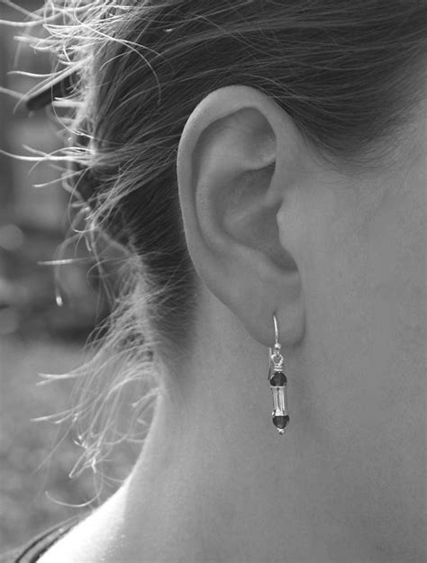 Hematite Silver Drop Earrings By Louise Mary