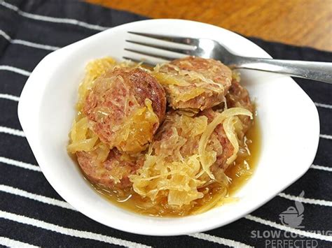 Slow Cooker Sausage and Sauerkraut - Slow Cooking Perfected