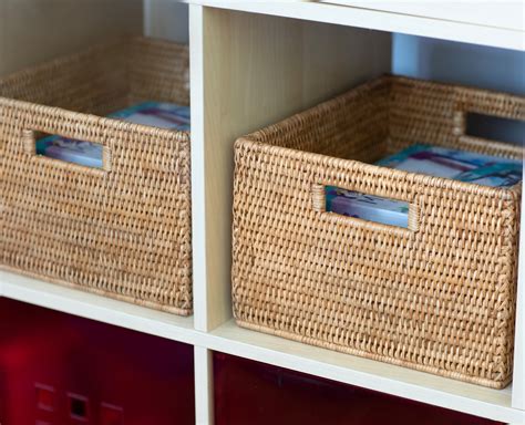 Artifacts Rattan™ Square Storage Basket With Handles - Walmart.com