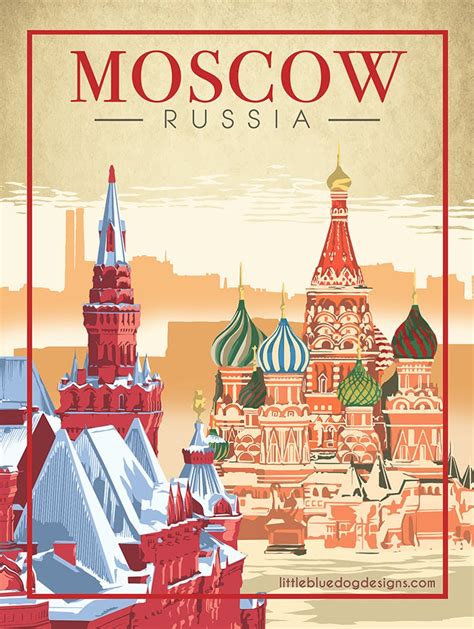 Moscow Russia Vintage Travel Poster - Etsy | Vintage travel posters ...