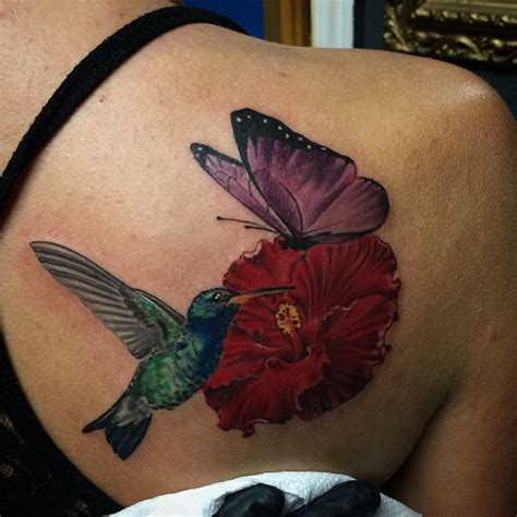 Hummingbird butterfly flower tattoo | Butterfly tattoo designs ...