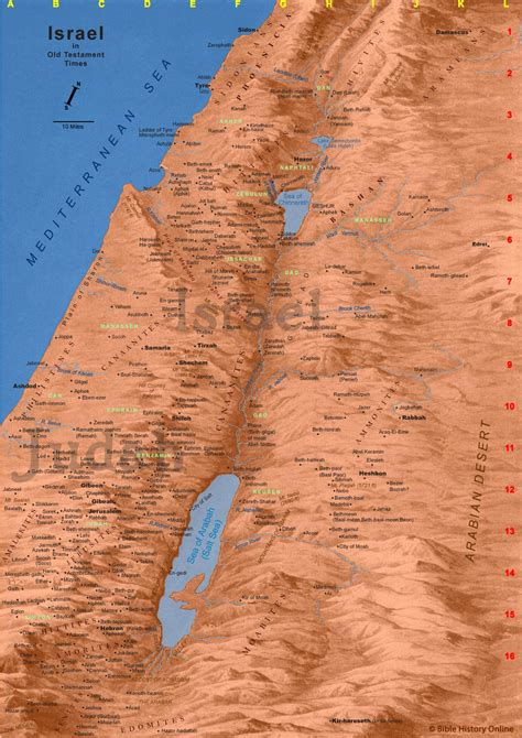 Samuel and Eunice Bible Study Topics: Map of Old Testament Israel