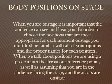 PPT - Stage Directions Types, and Positions Vocabulary PowerPoint Presentation - ID:5343469