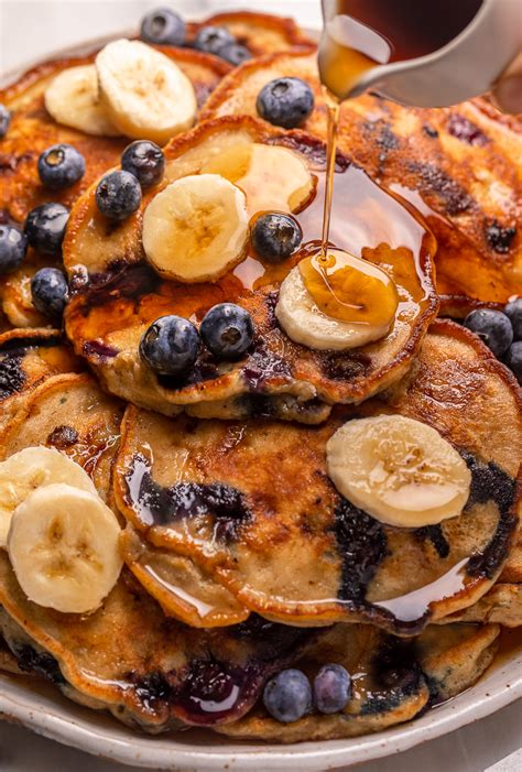 Banana Blueberry Pancakes - Baker by Nature