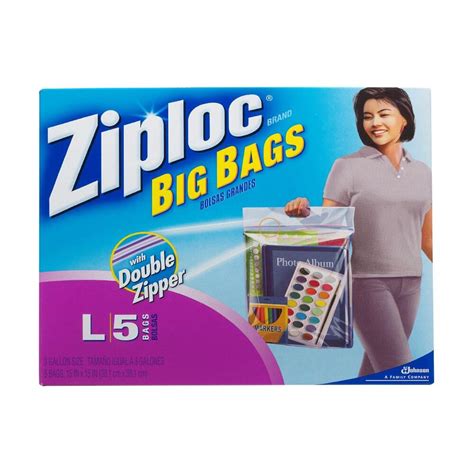 Ziploc 3 gal. Big Plastic Storage Bag with Douple Zipper 5-Bag (8-Pack ...