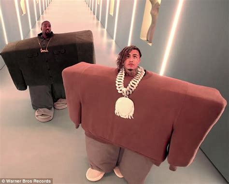 Kanye West dons humorously HUGE boxy outfit with Lil Pump in crude music video for I Love It ...