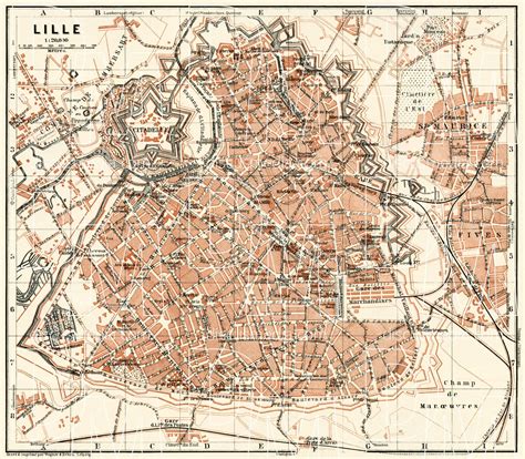 Old map of Lille in 1913. Buy vintage map replica poster print or ...