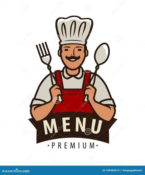 Chef Logo or Label. Menu Design for Cafe and Restaurant Stock Vector - Illustration of breakfast ...