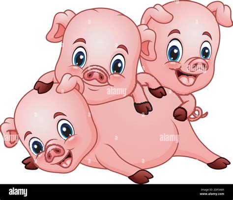 Vector Illustration of Three little pig cartoon Stock Vector Image ...