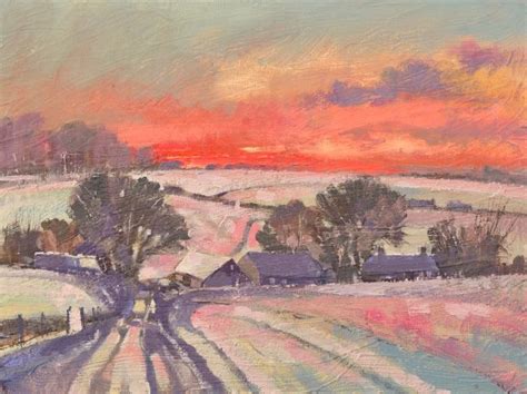 How to paint a winter sunset