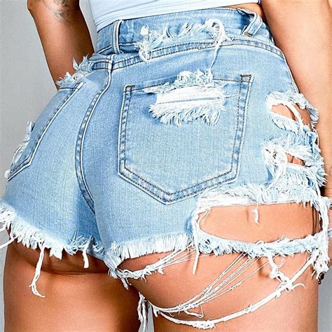 Hot Summer Sexy Ripped Denim Shorts High Waist Street Wear | Etsy