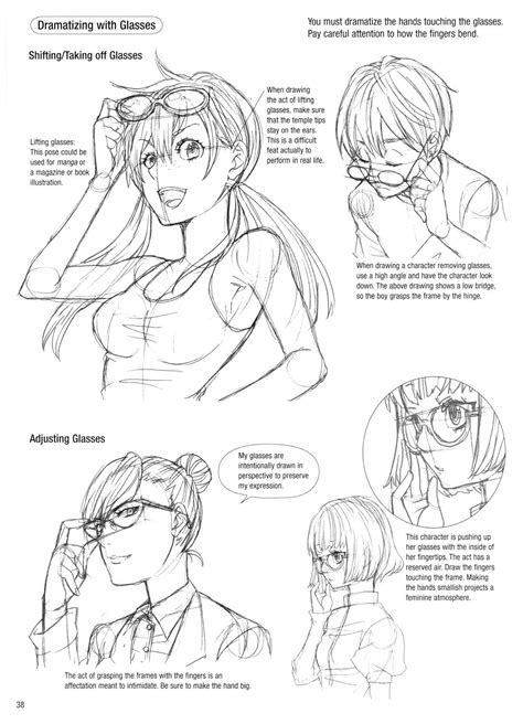 Dramatizing with Glasses | Anime poses reference, Illustration ...