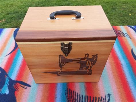 Singer Featherweight Sewing Machine Carrying Cases Made From PNW Red Cedar With Lazer Cut of a ...